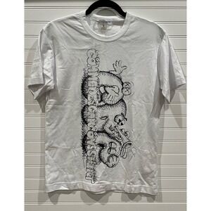 NWT Comme des Garcons Shirt KAWS‎ Print Tee Designer Top White M